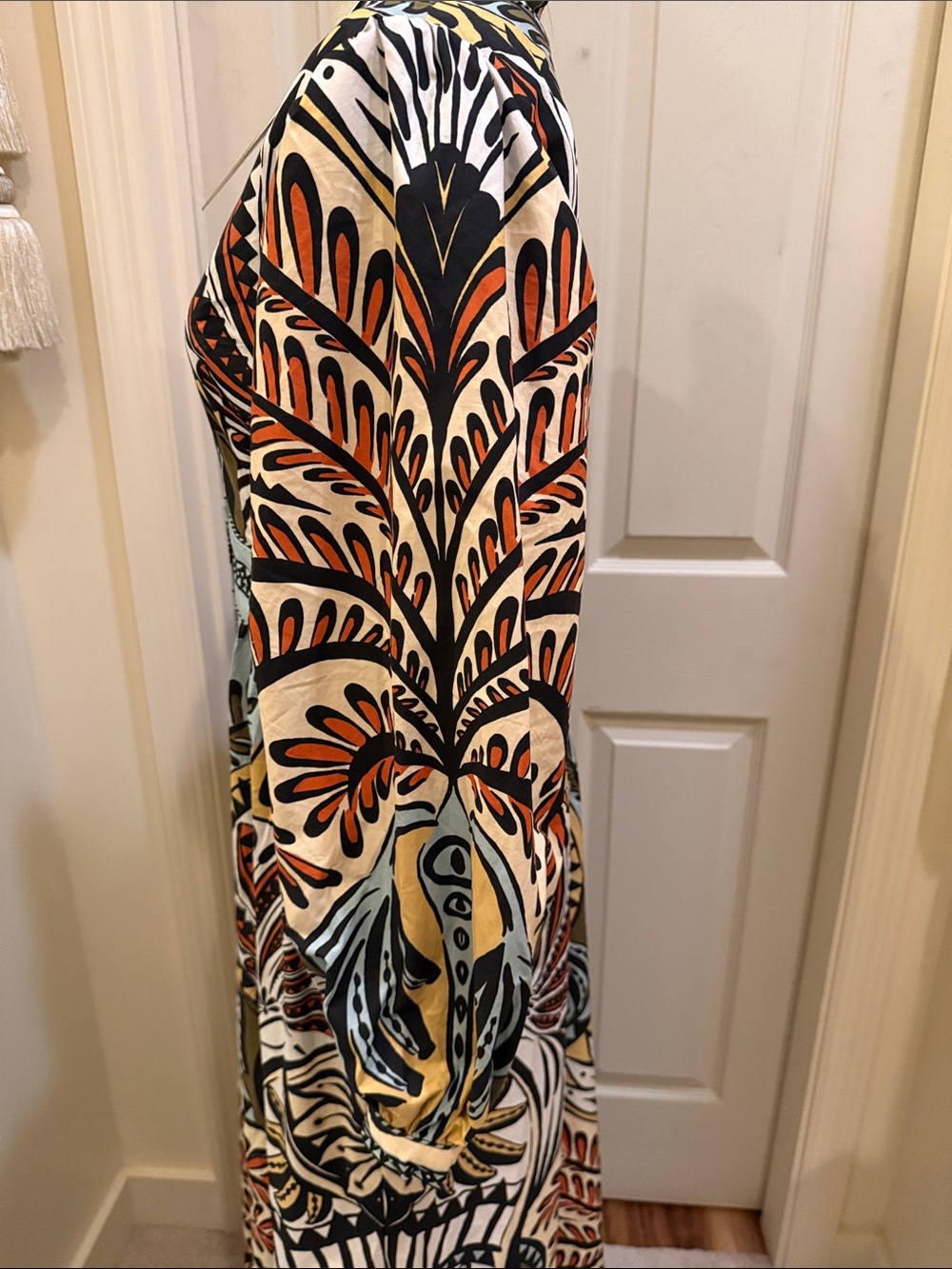 FARM Rio Deep V-Neck Printed Maxi Dress in Cream, Rust & Black - Picture 5 of 6